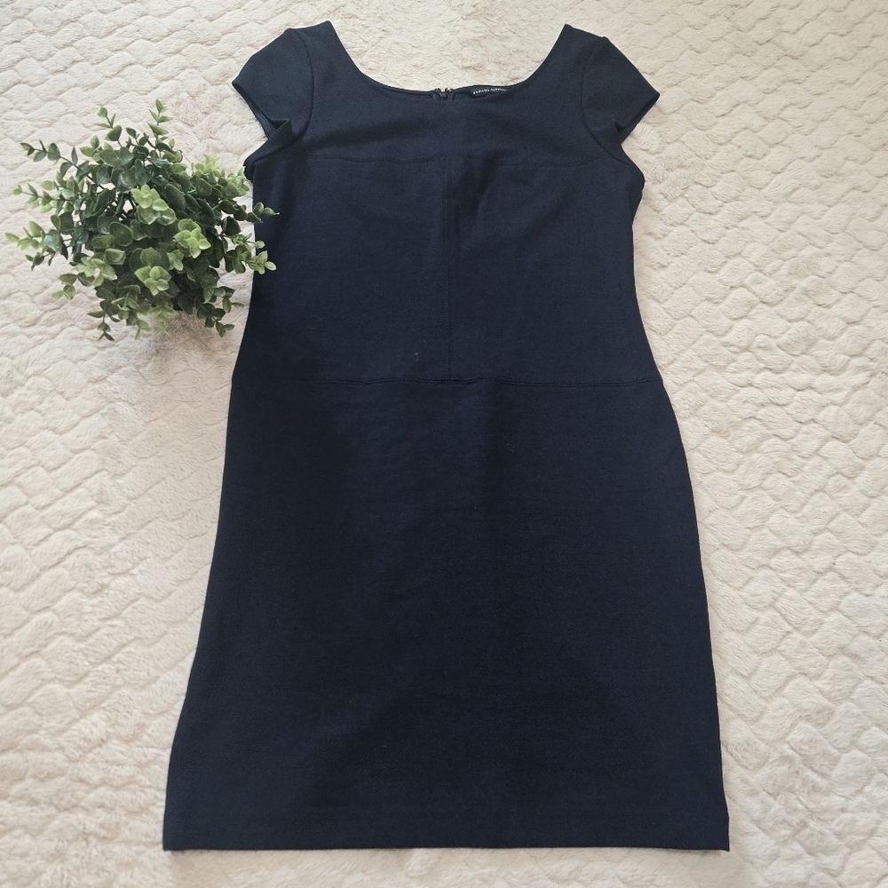 Banana Republic Navy Blue Fitted Seamed Sleeveless Office Dress, Size 8